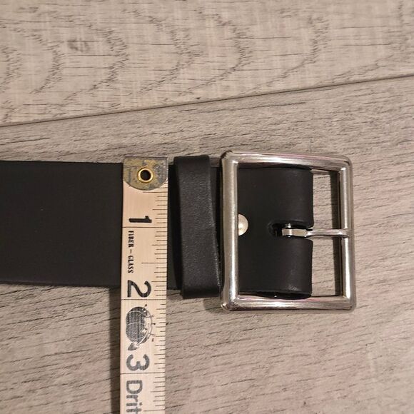 Saddle Black Genuine Leather Adjustable Snap Belt size 34-50 - Picture 7 of 8